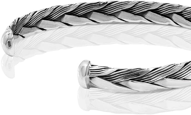 VY JEWELRY SLIM CUFF - Solid 925 Sterling Silver Cuff Bracelet - Made in Thailand