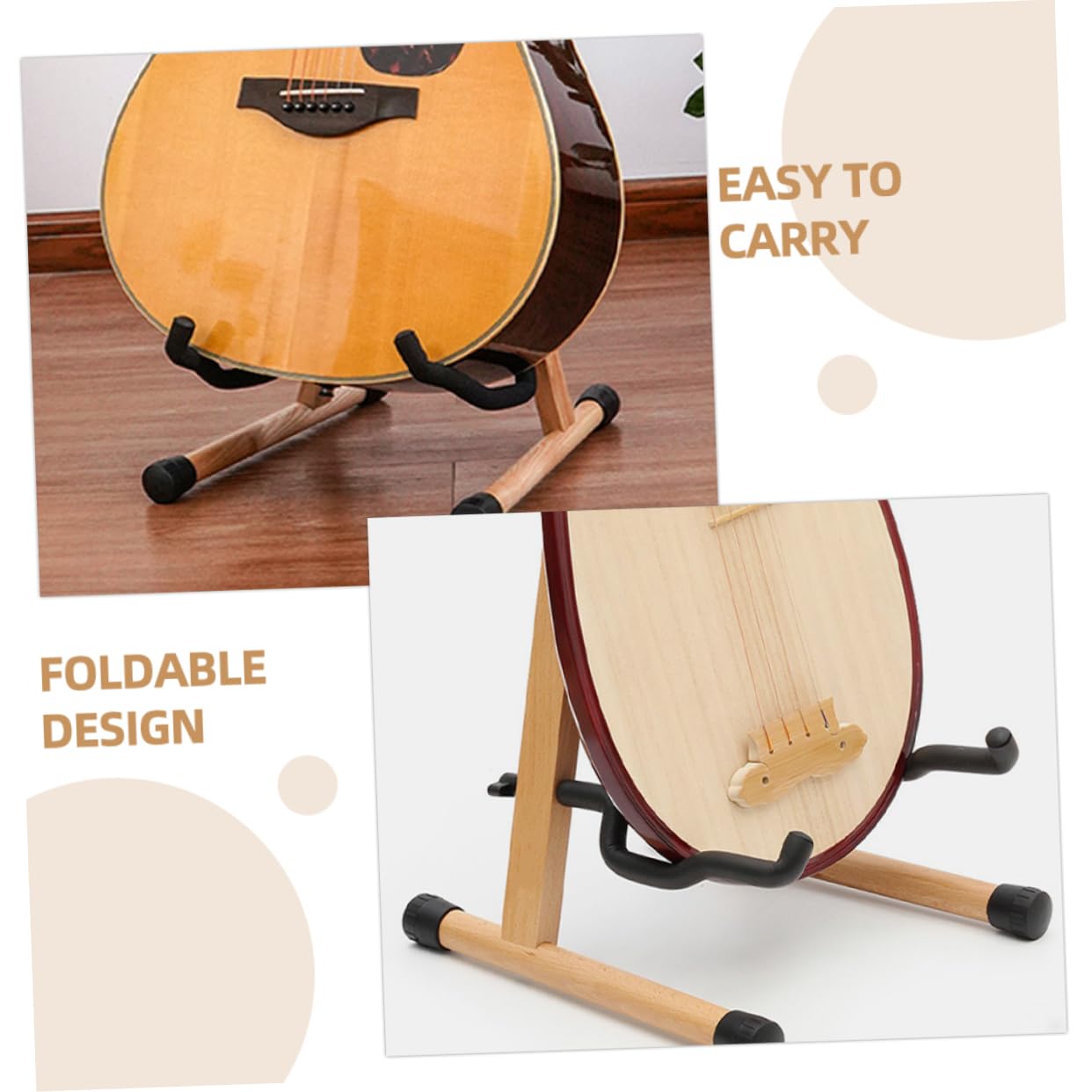 ibasenice Portachiara in Legno Supporto Per Chitarra Pieghevole Stand Per Chitarra Adatto Per Chitarre Acustiche Classiche Ed Elettriche