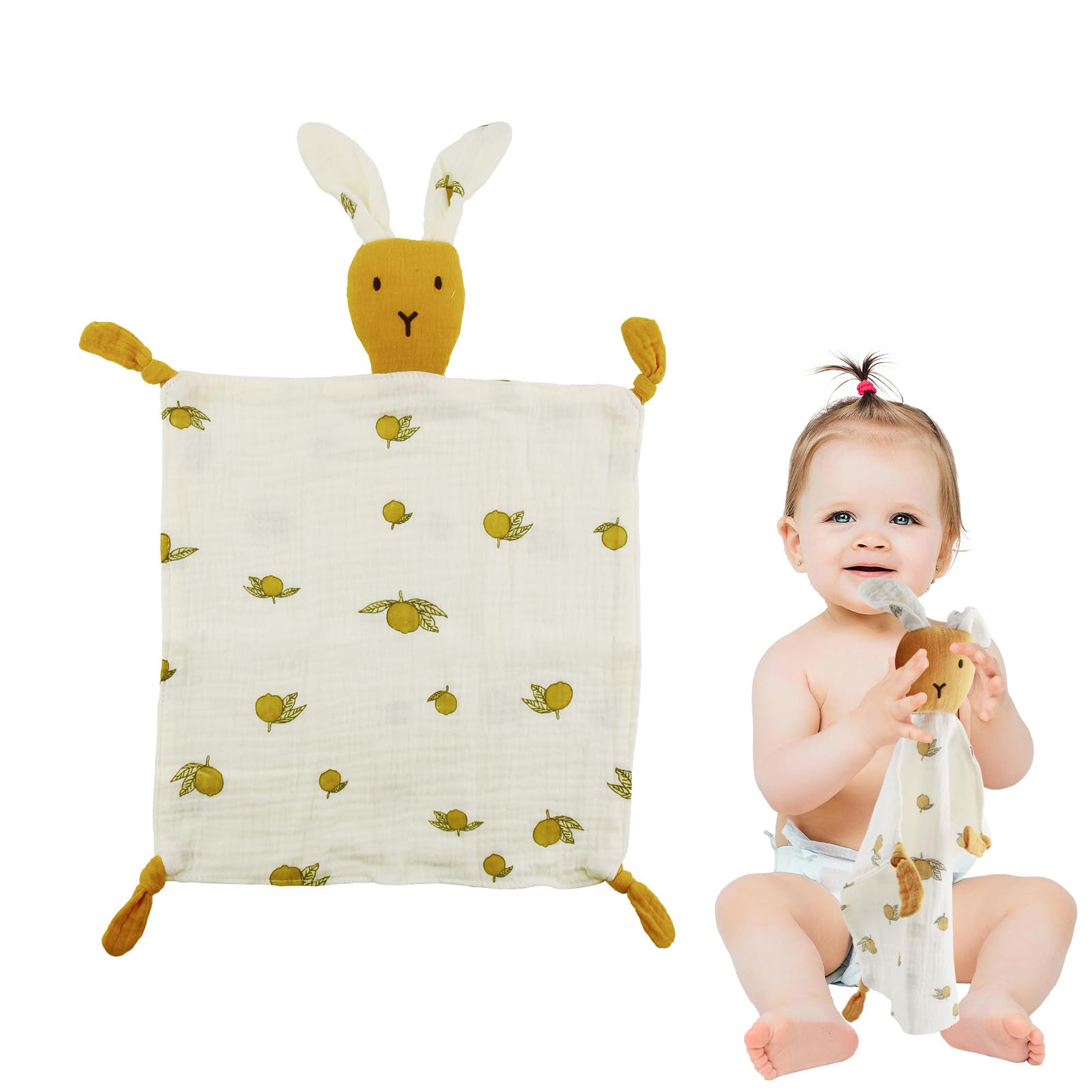 ORUZA Baby Comforters Blanket, Baby Comforters Rabbit Baby Blanket, Baby Comfort Blanket for Infant Toddler Newborn Boys and Girls