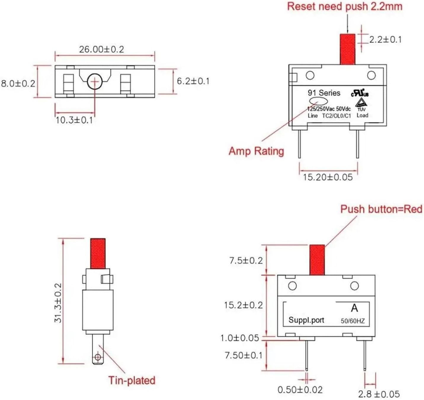 Ib-1 Overload Protector Reset Push Button Switch 5-30A Thermal Circuit  Breaker - Thermal Circuit Breaker, Overload Protector Refrigerator |  Made-in-China.com 1pc 1.5A circuit breakermanual reset thermal overload protector JI