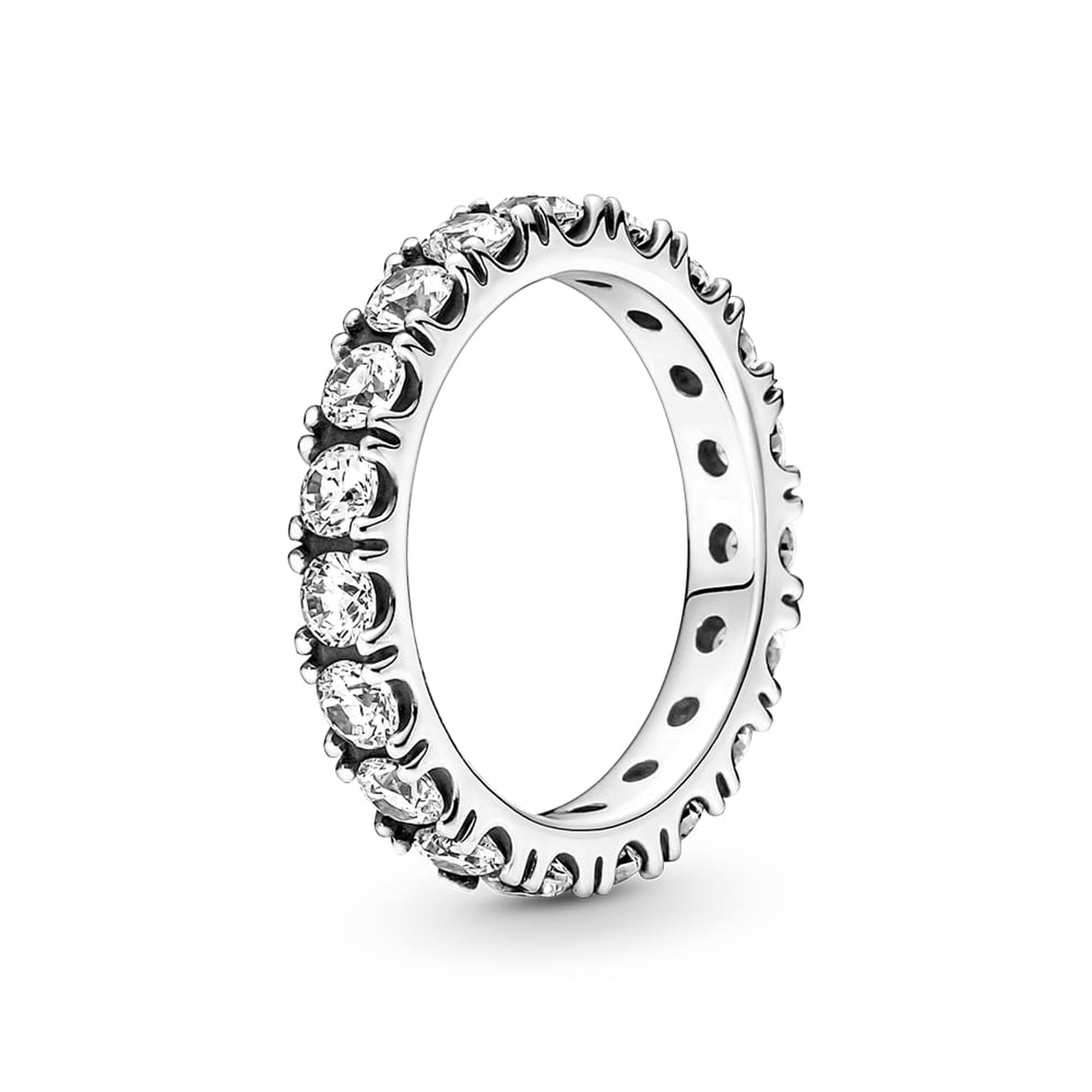 PANDORA Timeless Women's Sterling Silver Sparkling Row Eternity Ring, Size 58, No Box