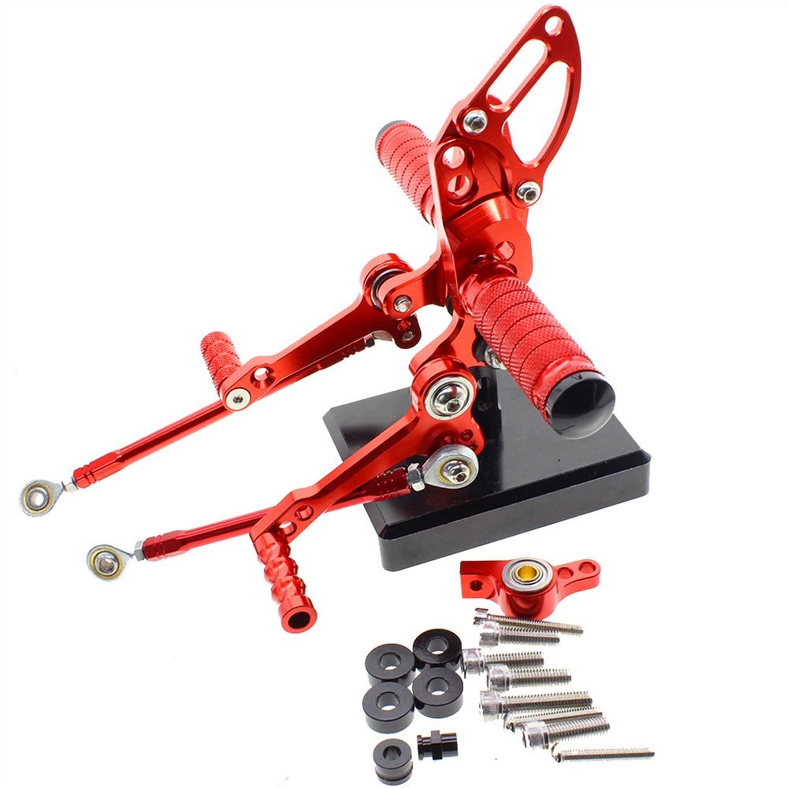 Accesorios para clavijas Para Ducati STREETFIGHTER 848 1100 CNC Aleación De Aluminio Motocicleta Reposapiés Pedal Juego Trasero(Rosso)