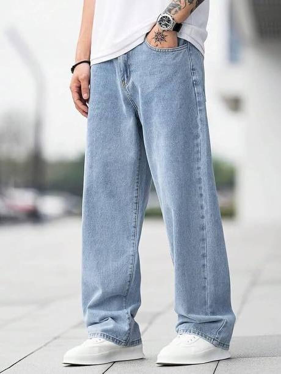 levorce Denim Fabric Straight Fit Mid Rise Light Blue Men Jeans (STF-LVR-02)-picture-23