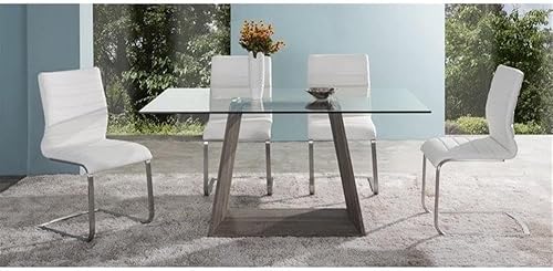 Miniatura 2 de Armen Living Fusion - Silla de comedor, 37 x 18 x 22 pulgadas, color blanco. Blanco,Gris,https://www.amazon.com/dp/undefined