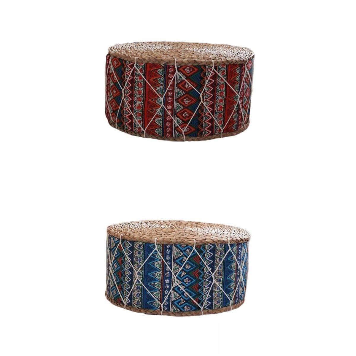 ECOMISTIQ®4pcs Handmade Straw Futon Floor Pillow Meditation Stool Pouf Bohemia|Home & Garden | Home Décor| Pillows-image-40