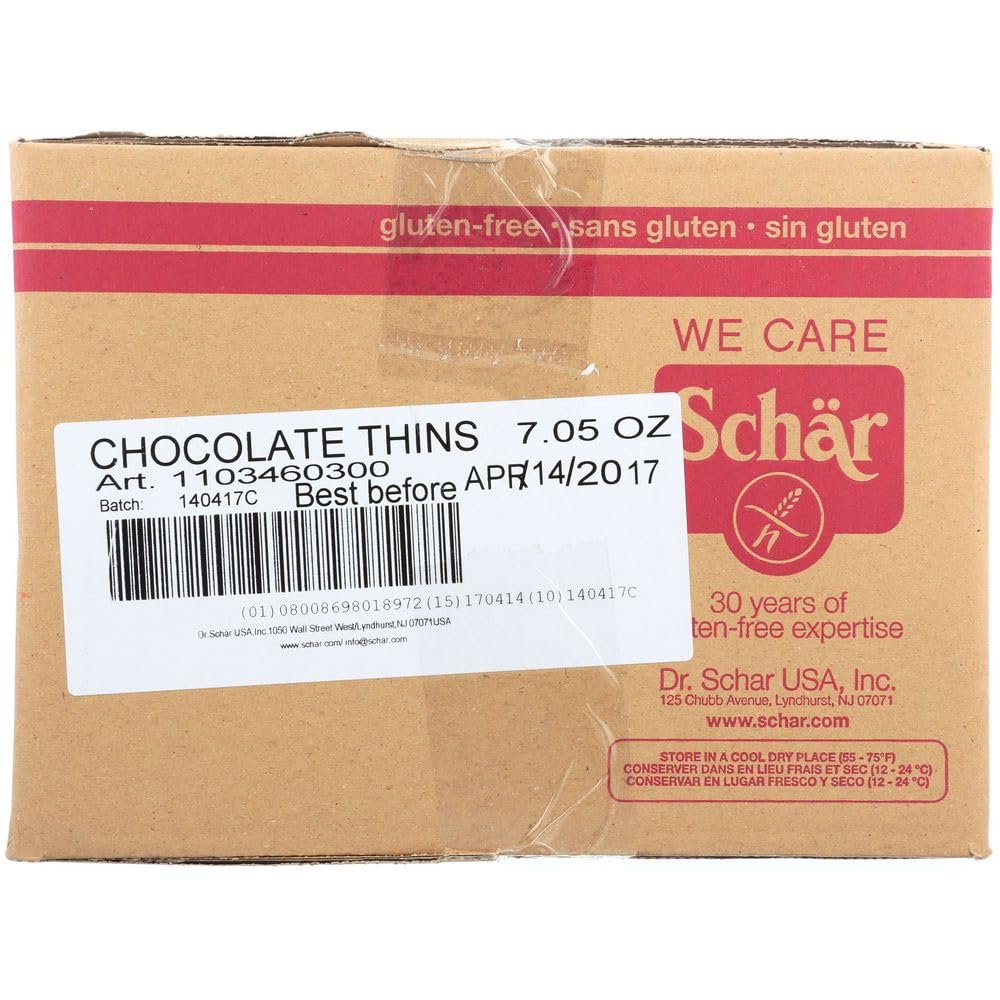 Schär Gluten Free Chocolate Thins, 7.1 oz., 12-Pack