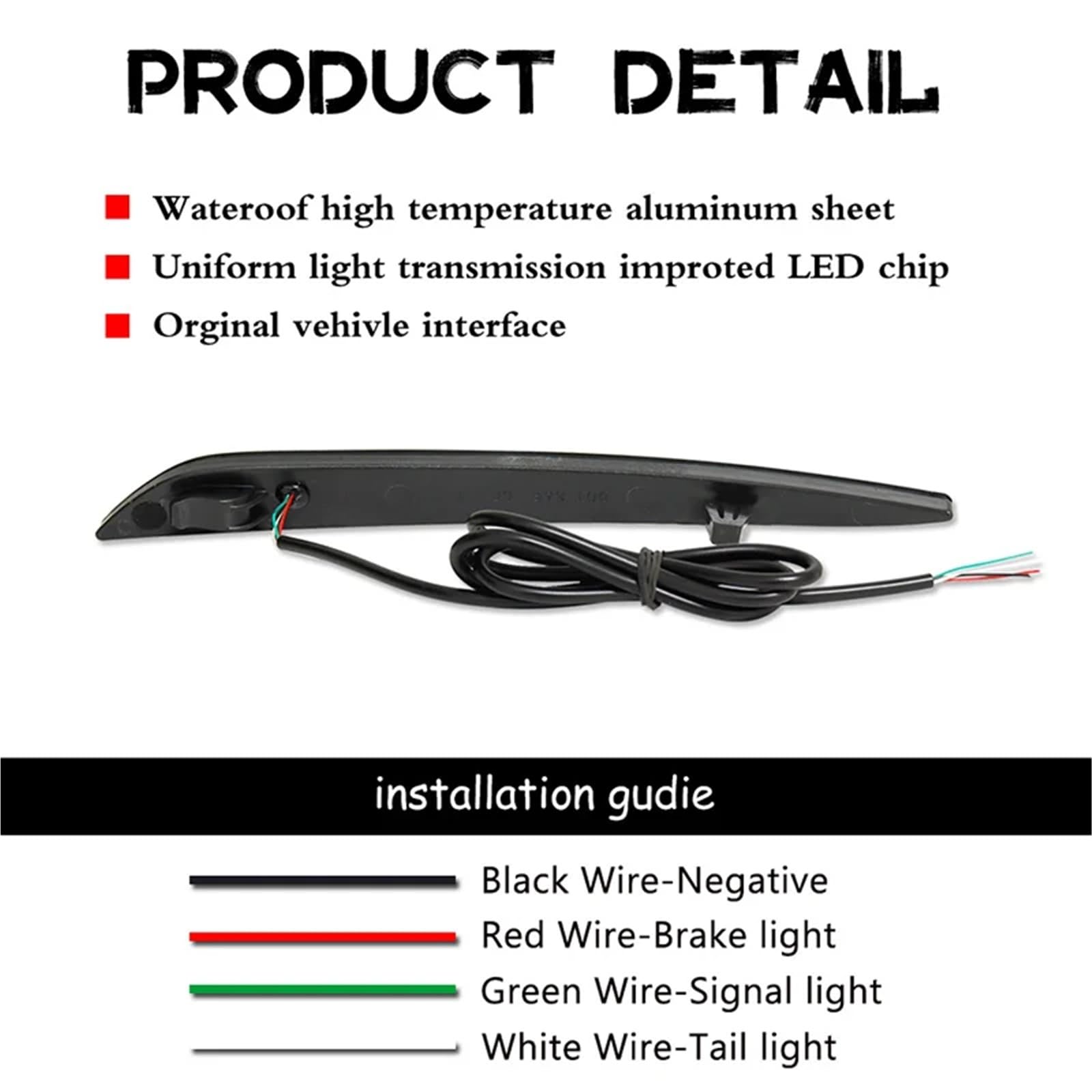 Pasuje do Ford Fusion Mondeo 2013-2018 tylne światło przeciwmgielne, światło tylne/hamowania, dynamiczny włączony kierunkowskaz czerwona dioda LED reflektor tylnego zderzaka(Smoke Lens)