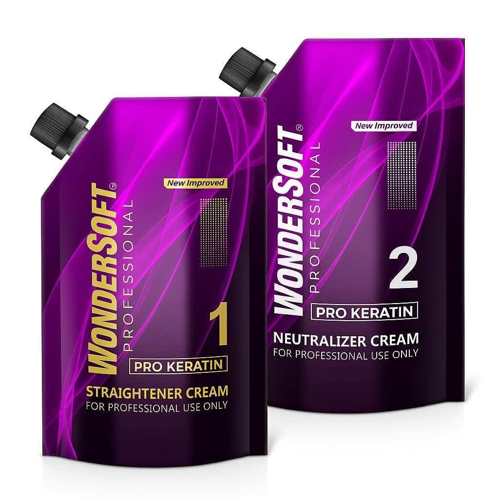 Wondersoft Pro Keratin Hair Straightening Kit, Professional Straightener Cream and Neutralizer Cream, 2-Step Treatment - Review, Price and Buying Guide