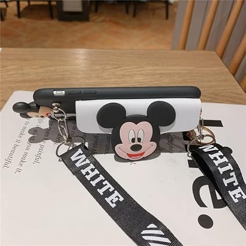 Ayvision For Iphone 12 Pro Max Case,Soft Tpu Mickey Minnie Mouse Cute Cartoon Protective Phone Case Cover For Iphone 12 Pro Max 6.7 Inch With Rope Minnie Mouse Women Girls Kids Phone Case Black #TOP2