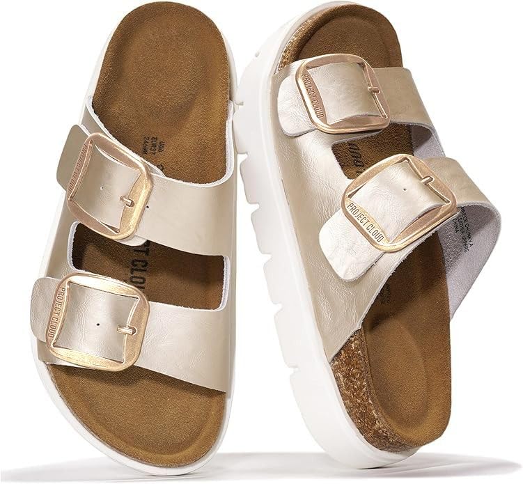 Genuine Leather Platform Sandals Women Footwear - Wedge Chunky Sandals Womens sandals with Memory Foam Insole and Cork Footbed (GREECECHUNKY)