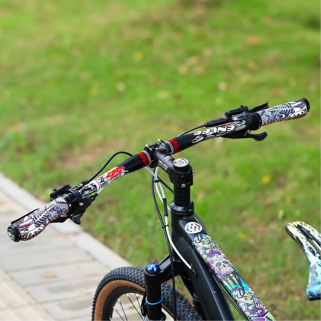 CHooee Impugnature ergonomiche per mountain bike, in silicone per manubrio MTB/BMX.