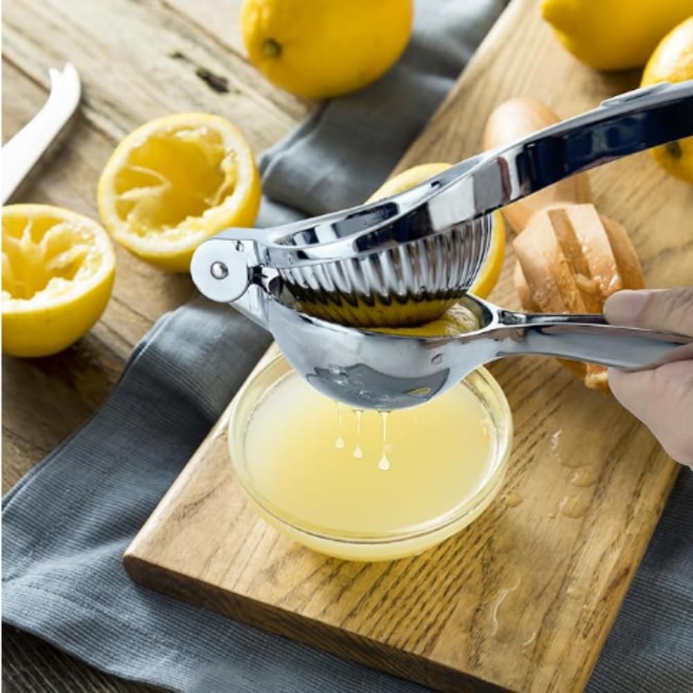 HOMEGLOW · Exprimidor de Limón Manual de Acero Inoxidable Grande · Prensa Cítricos para Limones y Limas · Resistente Ergonómico para Cocina Doméstica y Profesional — view 4