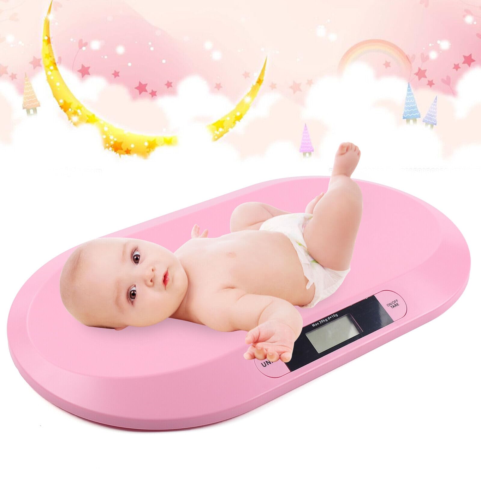 Pese Bebe Balance Bebe Pesa Bambino Bilancia Gatto Bilancia Cane Con Display LCD Capacità di Carico 20kg Bilancia Per Animali Domestici, Bambini, Gattini, Cuccioli