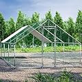 HEYTOWN Large Metal Chicken Coop Chicken Pen Walk-in Poultry Cage with Water-Resident and Anti-UV Cover Chicken Runs for Yard with Cover Duck Rabbit Dog House Outdoor