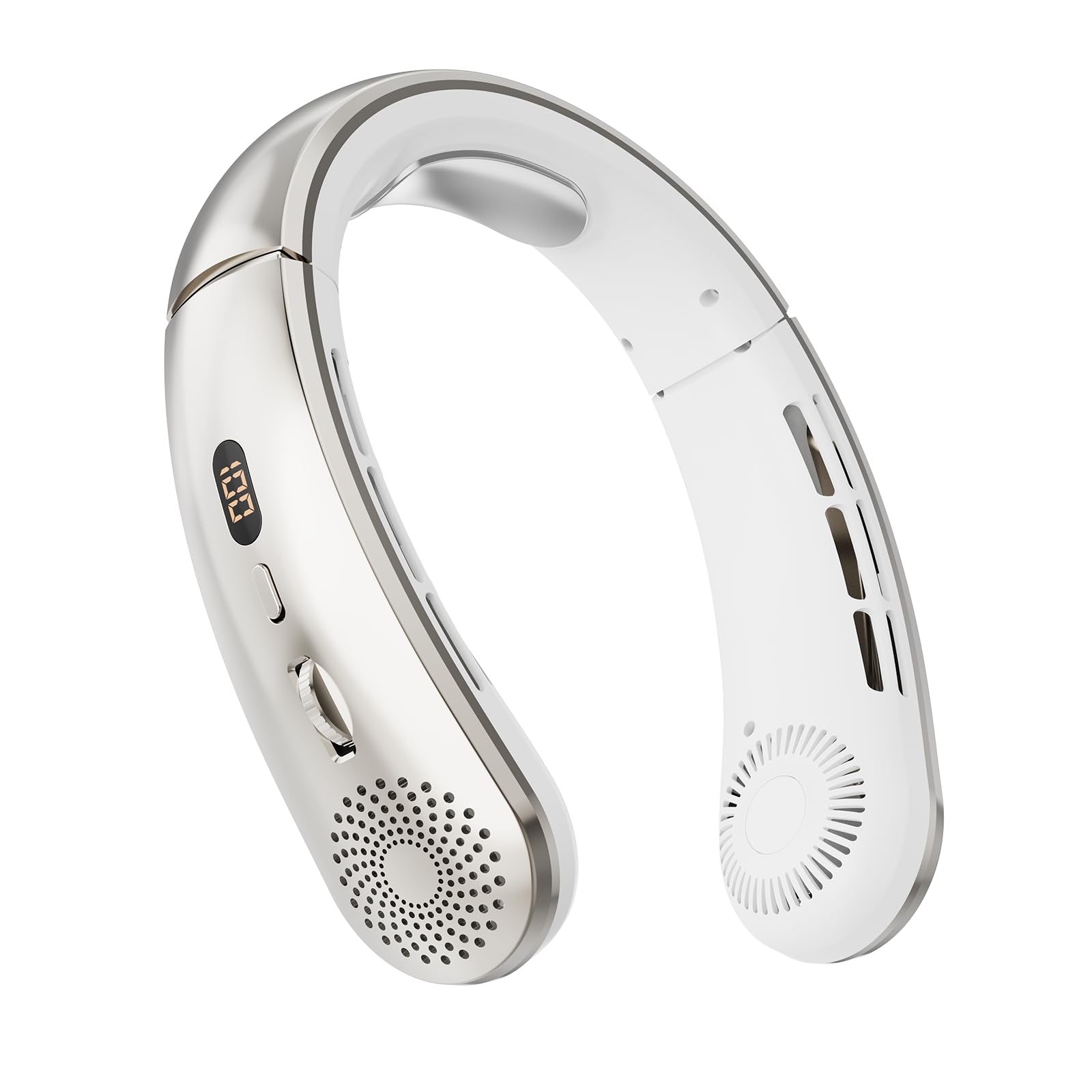 Amazon | jkuoo ポータブルネックファン USB充電式ハンズフリー 羽根