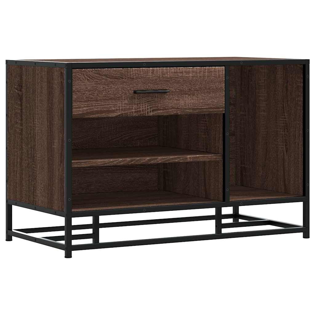 Meuble de rangement de style industriel chêne marron pour un salon épuré