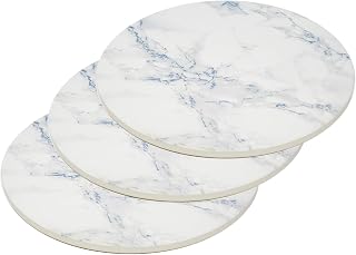 Ceramic 8" Trivets - Marble Style Heat Resistant Hot Pads, Pot Holders for Kitchen, Countertops, Table - Set of 3