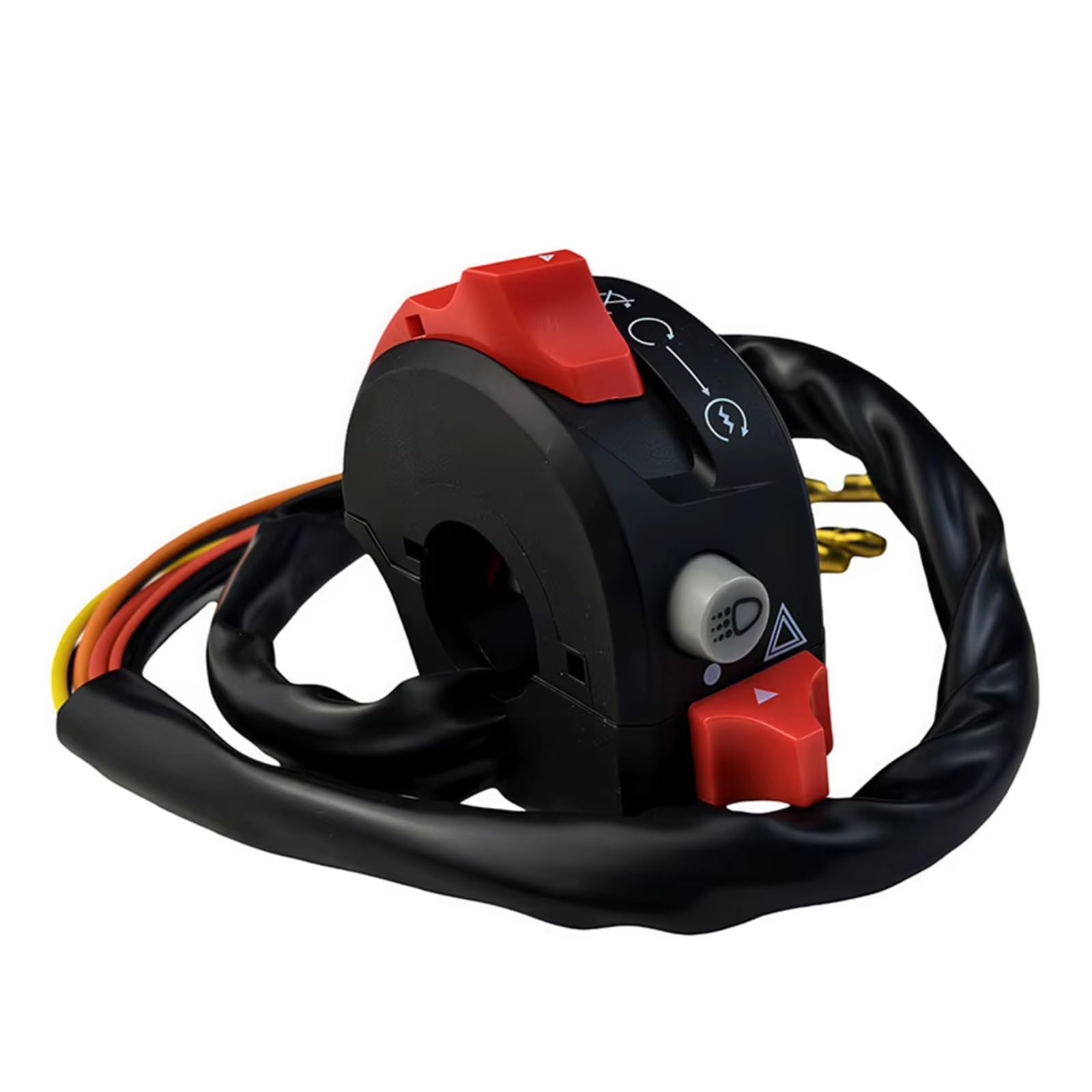 Interruptor señal moto Mando De Interruptores Para Manillar De Motocicleta Conjunto Universal Para El Lado Derecho Con Claxon Arranque/parada Del Motor E Intermitentes