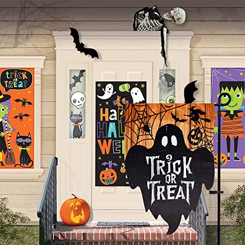 Trick Or Treat 3D Halloween Garden Flag, Esttop 12.5X18 Inch Vertical Double Sided Applique Spooky Black Ghost Yard Flag, Halloween Decorations Outdoor, Rustic Farmhouse Decor For Holiday #TOP5