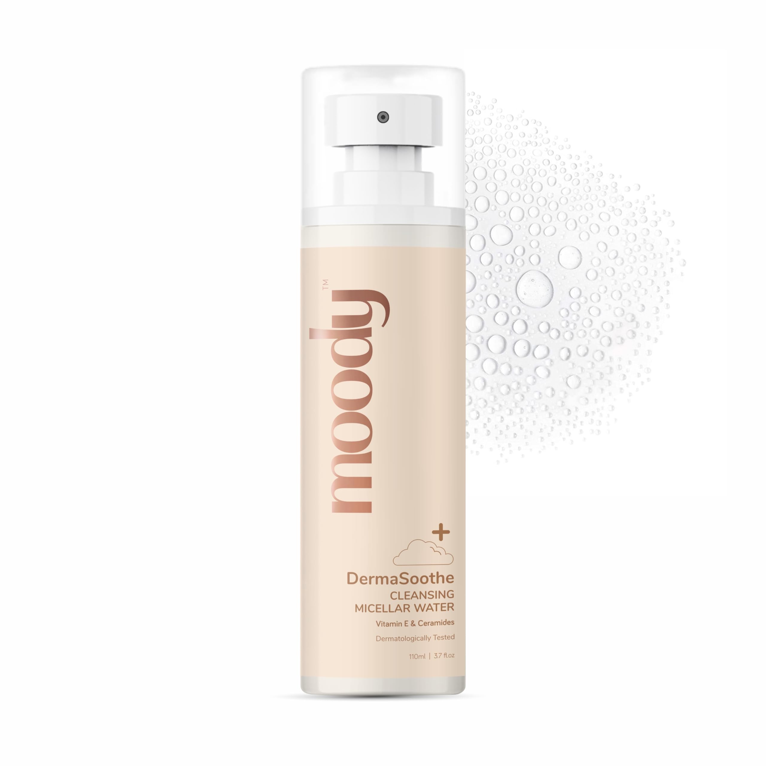 Moody Derma Soothe Makeup Remover Micellar Water With Rice & Ceramide | Micellar Cleansing Water | Makeup Remover Spray | Makeup Remover Mist| Alcohol-Free, Paraben Free, Cruelty-Free Gentle Micellar Water 110 ml