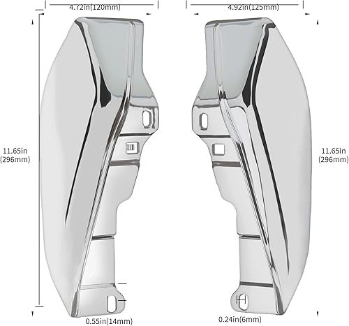 Miniatura 6 de VG MOTO Deflectores de aire de marco medio, cubiertas cromadas compatibles con Harley Touring Street Glide Road King Electra Glide CVO 2009-2016