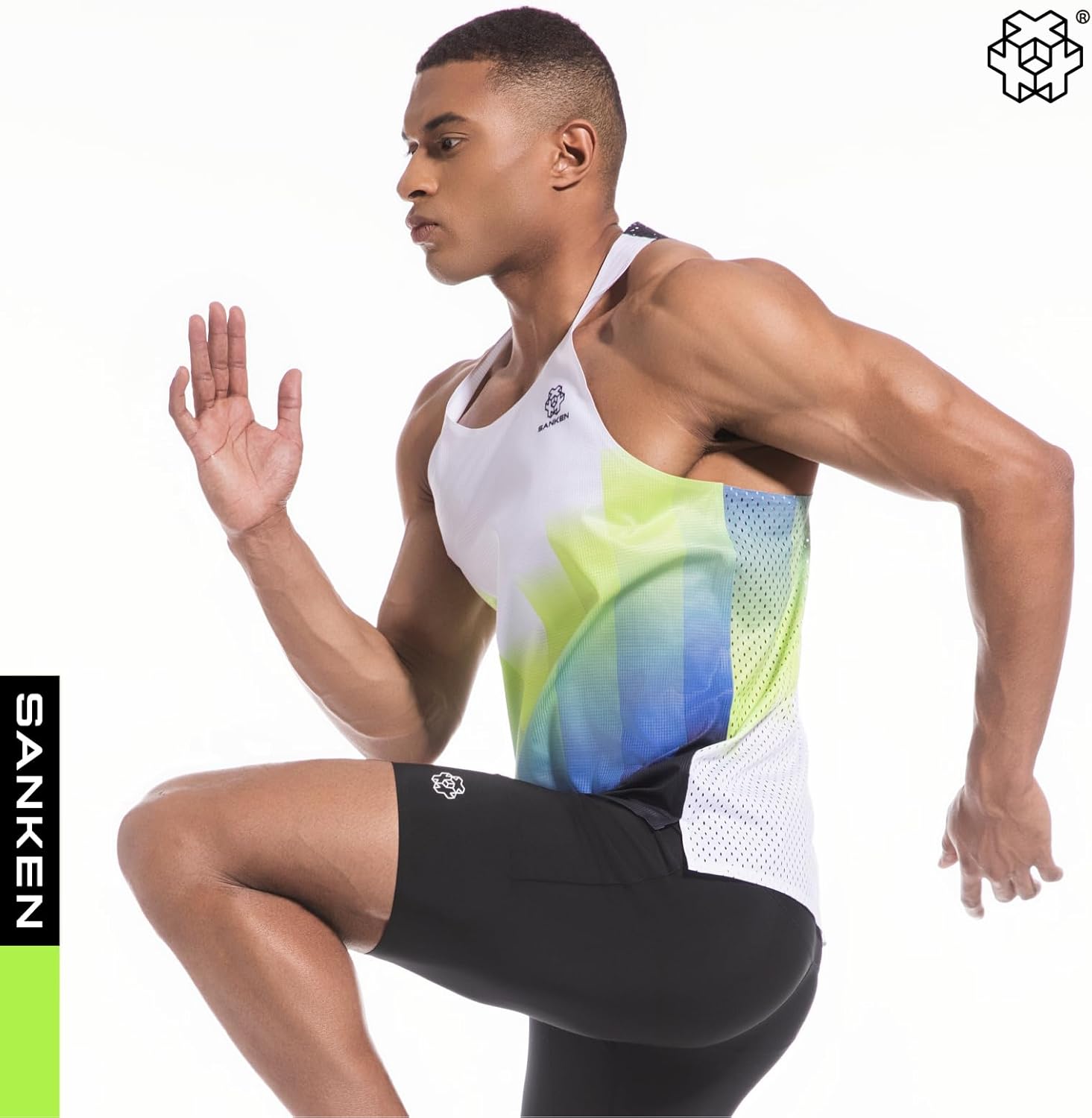 Sanken Men's Seamless Running Tank Tops Ultra Lightweight Marathon Singlets Breathable Race Vests Quick Dry Sleeveless Shirt - Image 4