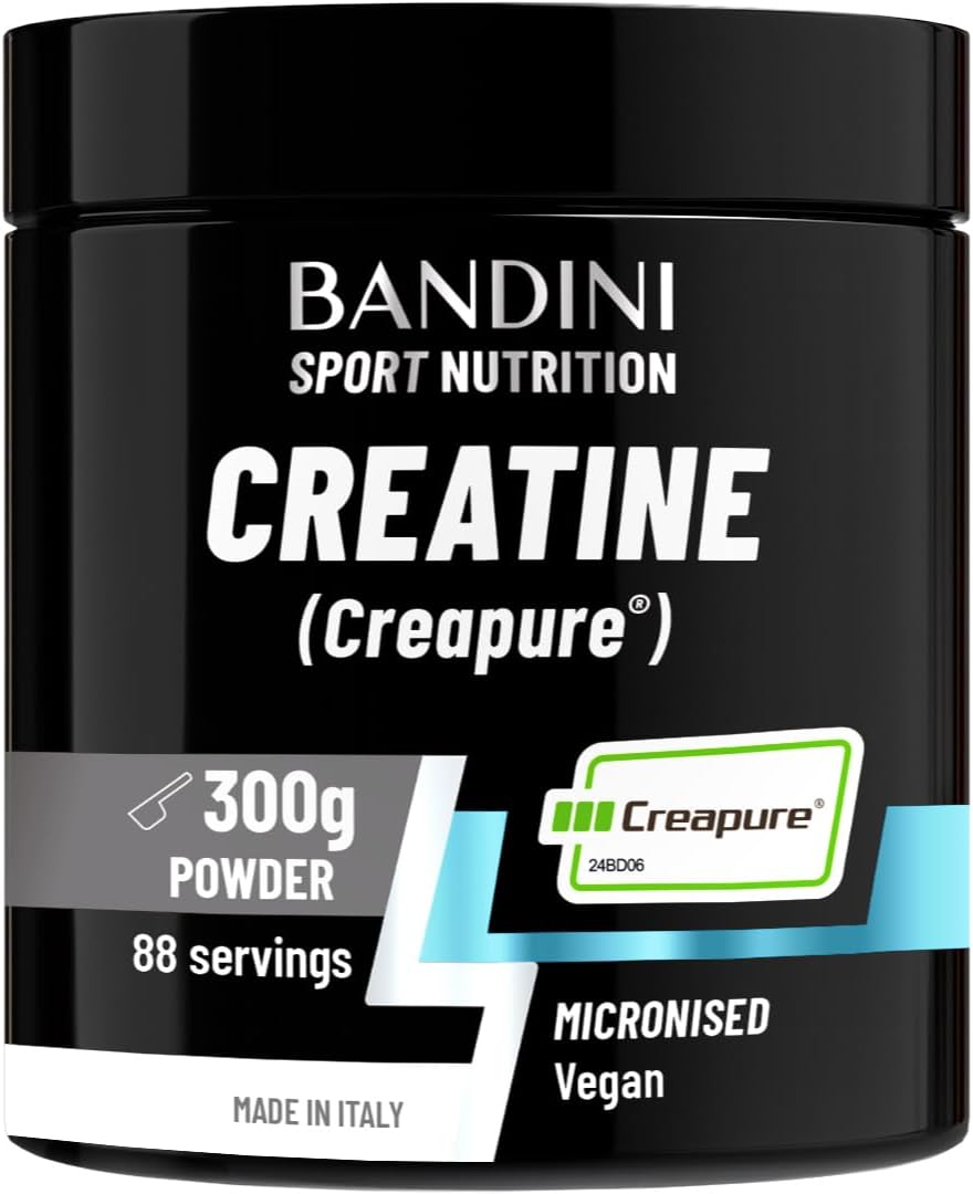Bandini® Creatine CREAPURE® Pure Powder Monohydrate - 300g for 88 Servings - 100% Vegan - Pure and Clean Creapure Supplement for Sport, Gym, Strength & Pre Workout - No fillers - for ATP and Recovery