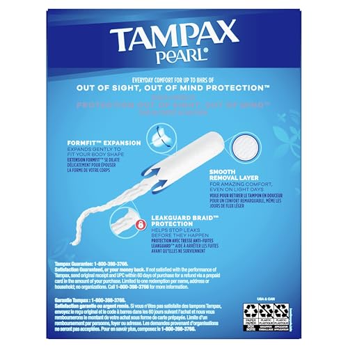 Image of Tampax Pearl Tampons with Plastic Applicator, Super Plus Absorbency, Unscented, 18 Count