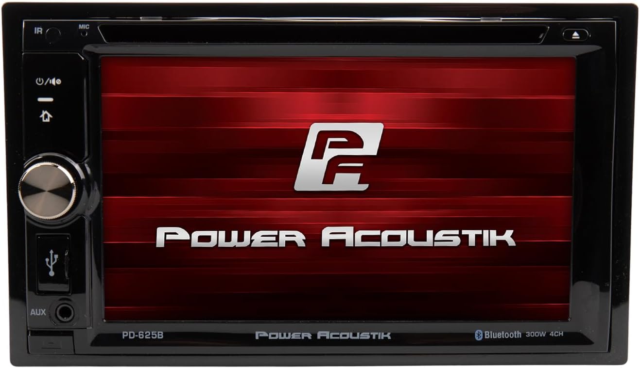 Power Acoustik PD-625B 6.2" Incite Double-DIN in-Dash Detachable LCD Touchscreen DVD Receiver with Bluetooth