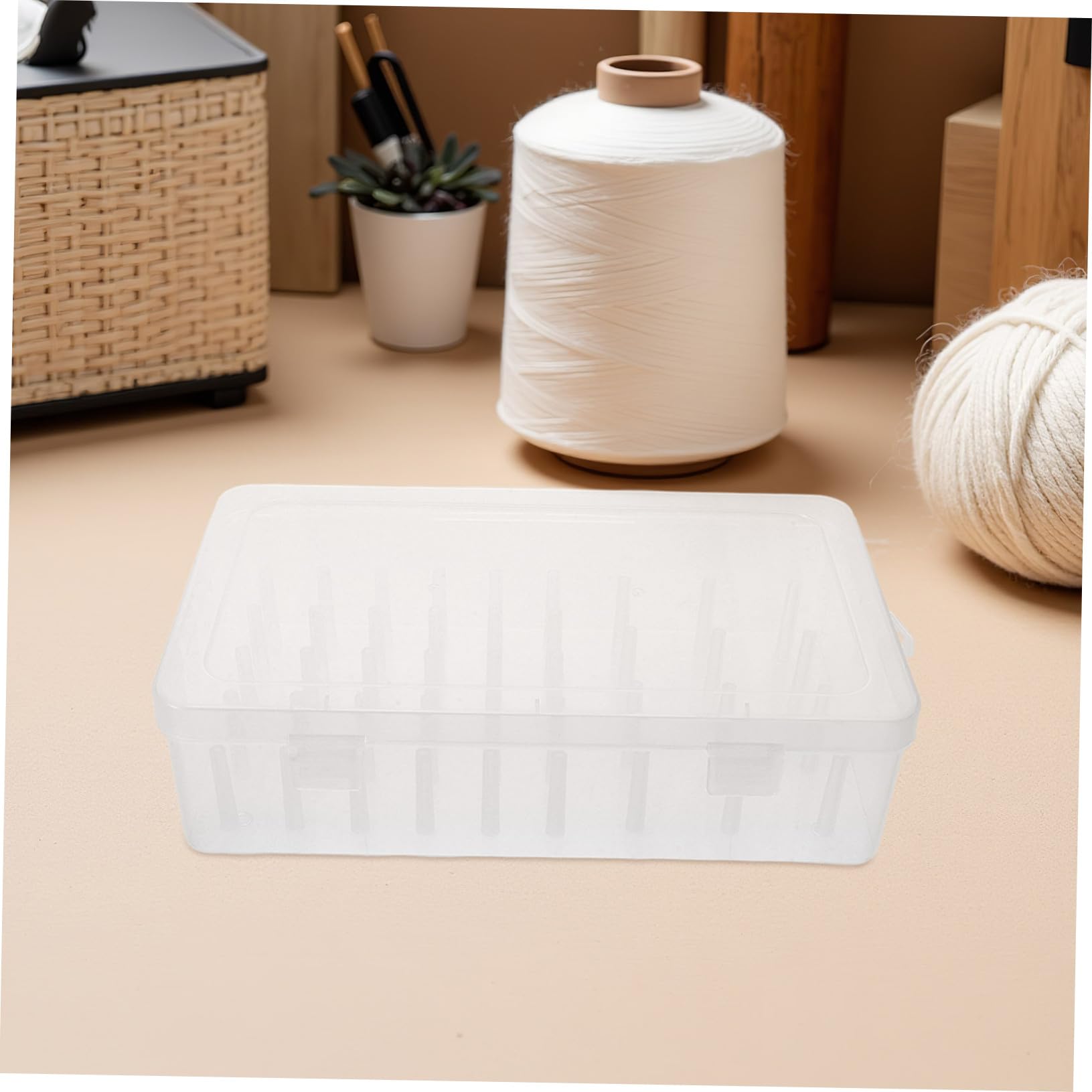 PLAFOPE 3 piezas Caja de Almacenamiento para Hilos de Coser Transparente con Organizador Multifuncional para Bordado y Manualidades Casa