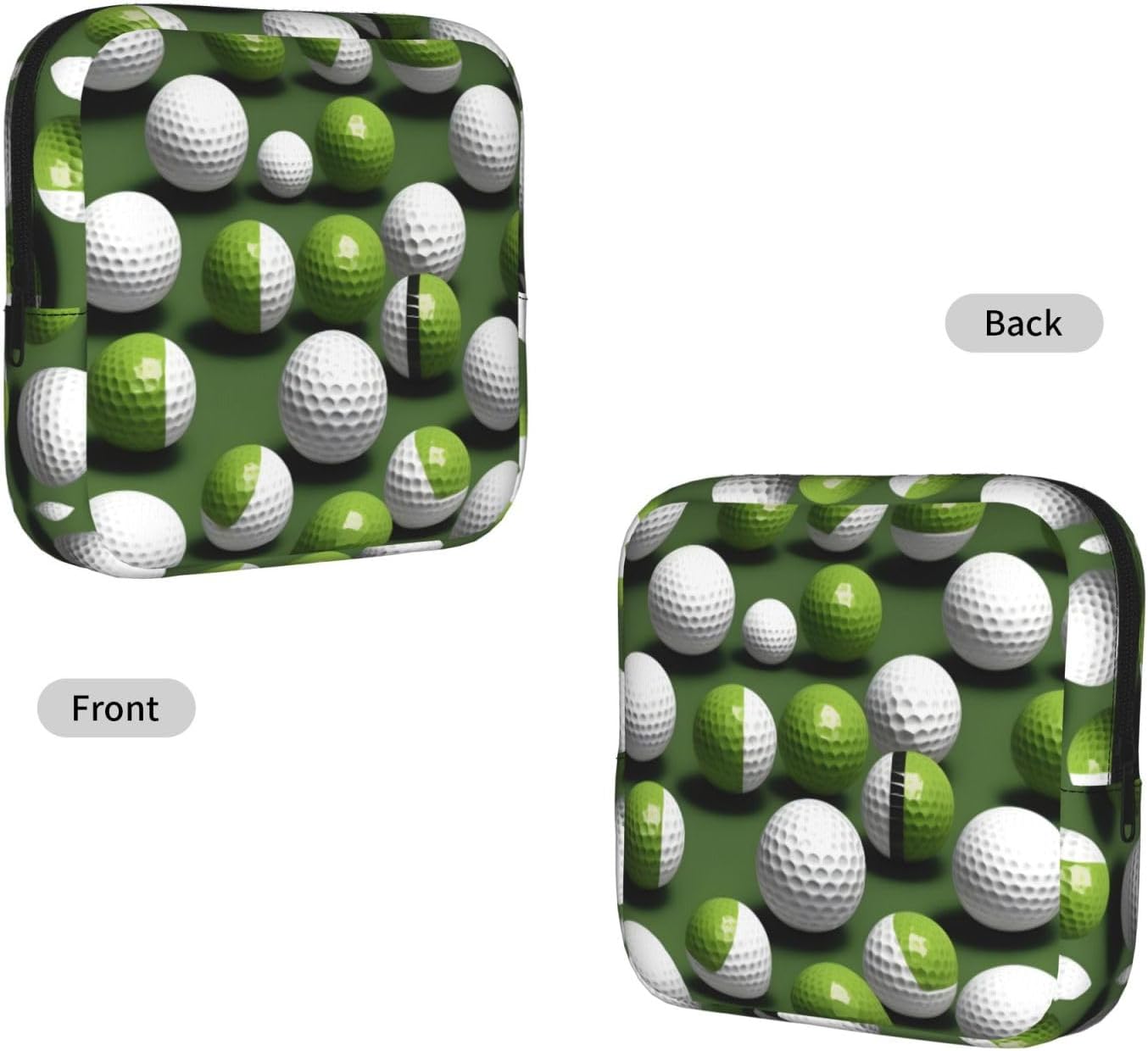 Golf Ball Print Women Period Bag Sanitary Pouch Portable Pad Pouch Tampon Holder Small Zipper Pouch Storage Bag