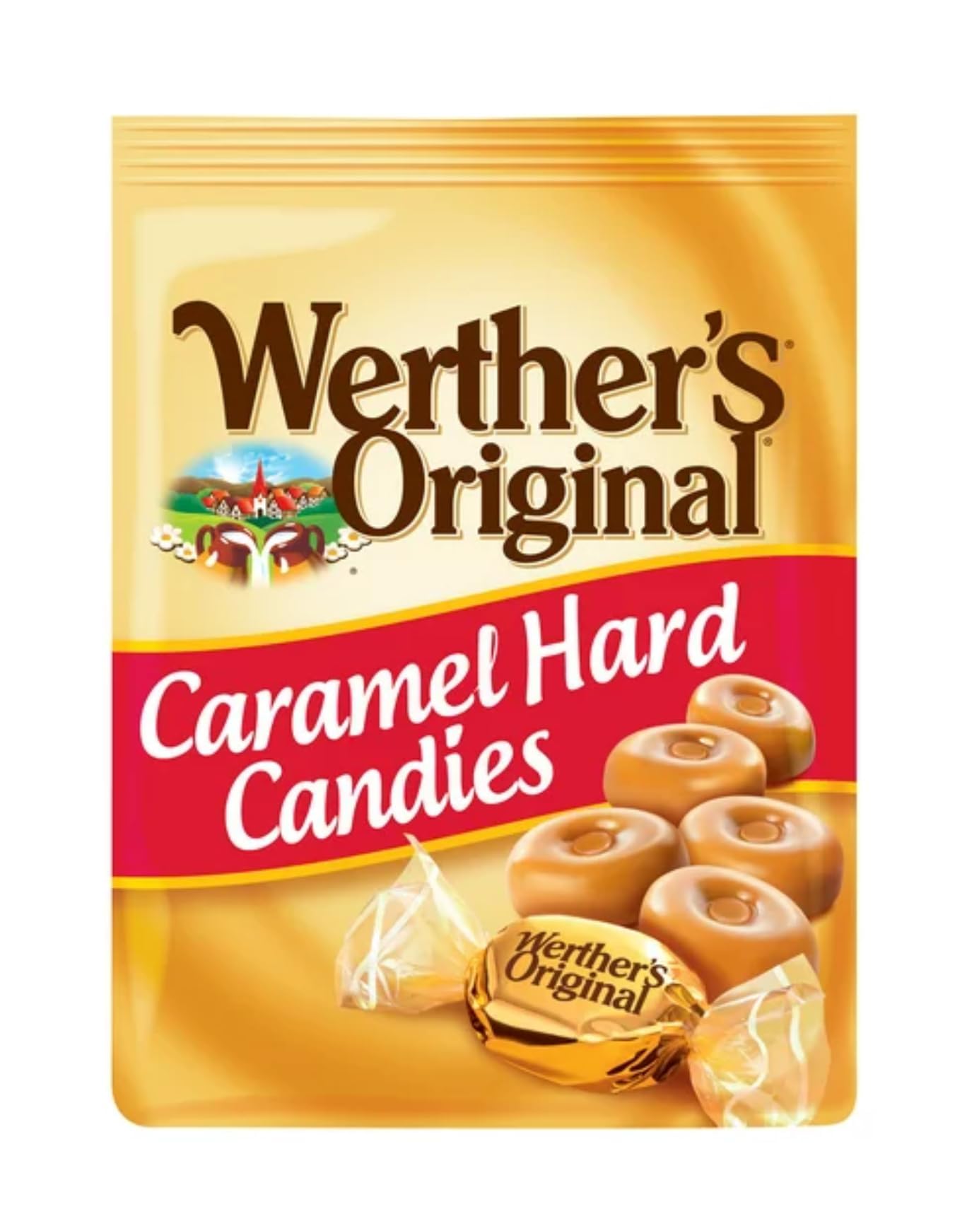 Werther Hard Caramel Candies - 1lb of Caramels- Delicious Classic Taste that Everyone Enjoys - Stock up with 1lbs of Candy - Perfect for Sharing