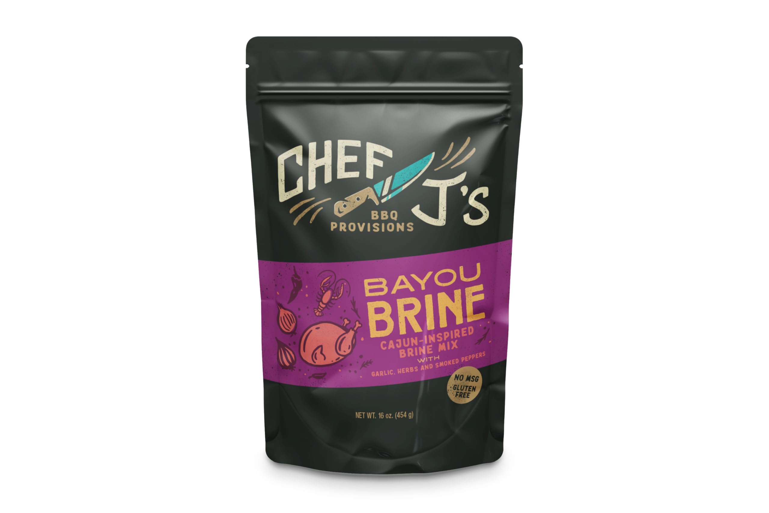 Chef J's BBQ Provisions Bayou Brine, Cajun Flavor - Not Spicy, 16 oz