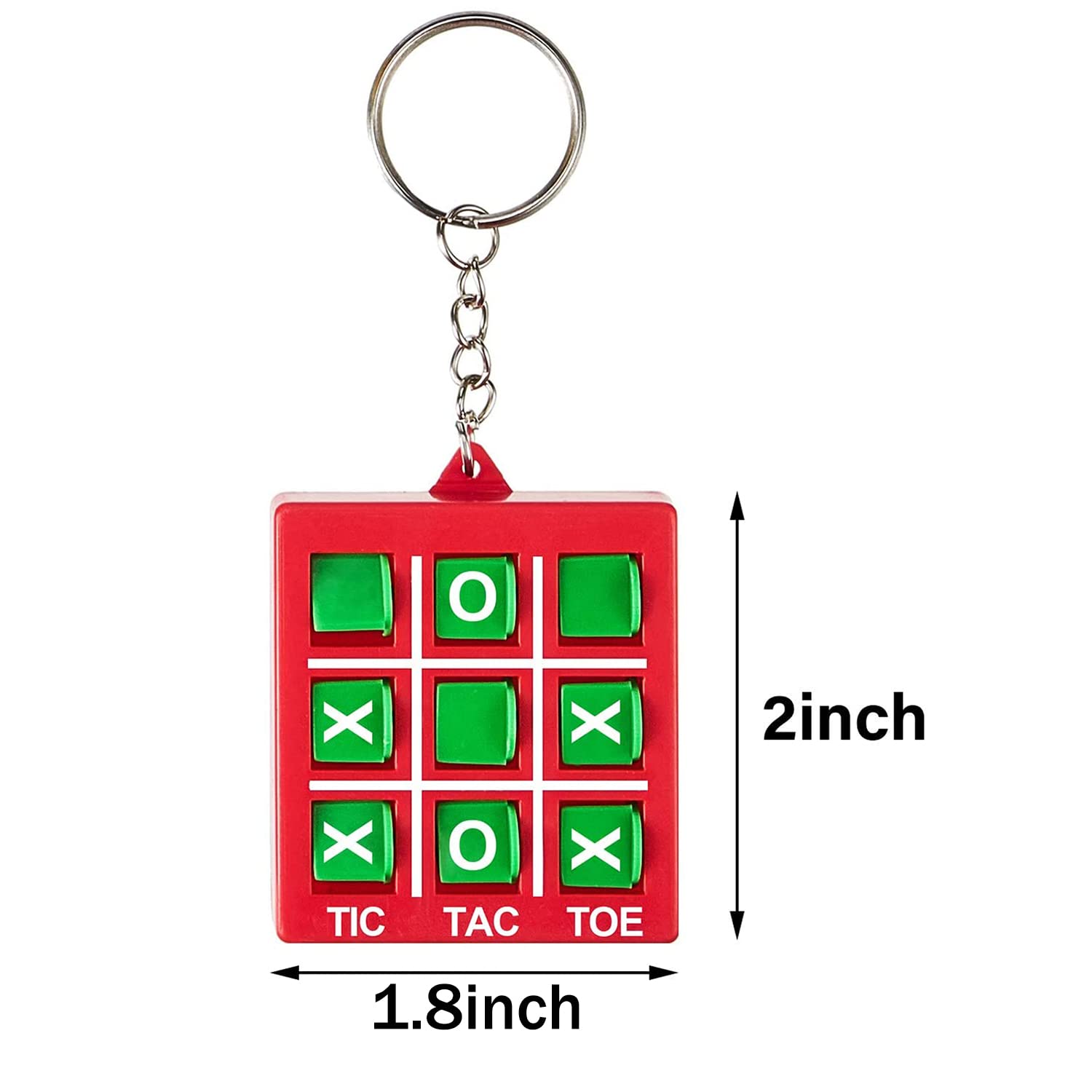 Hicarer Tic Tac Toe Keychain for Kids Ages 8-12 Party Favors Plastic Keyholders Game for Goodie Bags Mini Backpack Valentines Birthday Party(Red, Blue, Yellow, Purple,16 Pcs)