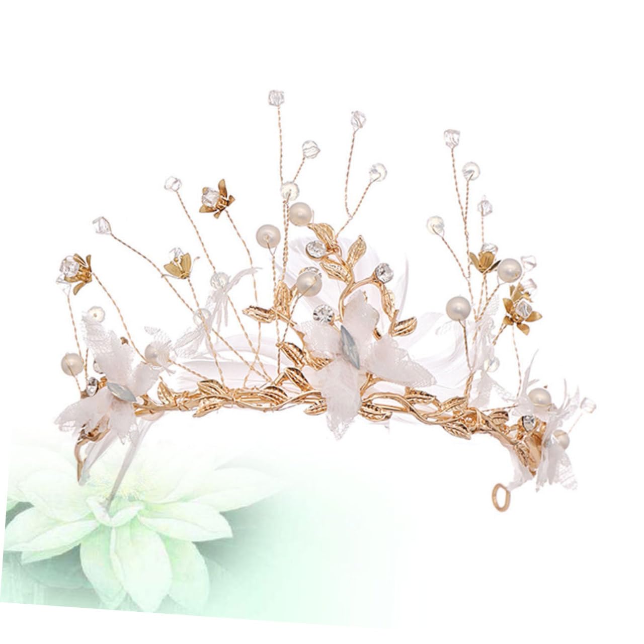 minkissy 2 Piezas nupcial tiara para mujer aro de pelo de la boda tiara nupcial tocado de hadas tiara de hadas tiara de boda bien venda sombrerería novia