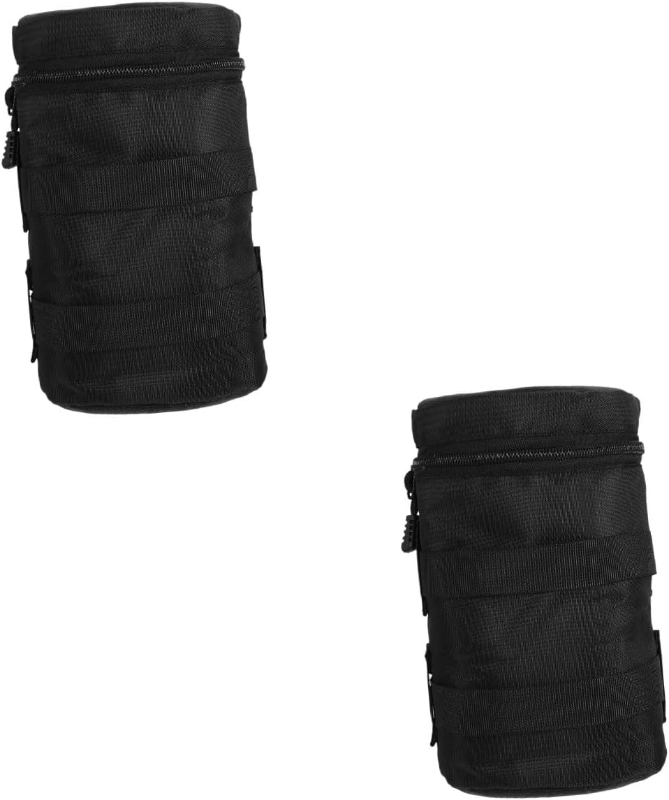 Mobestech 2pcs Lens Bag Camera Lens Pouch Zipper Case Protective Bag Camera Accessories