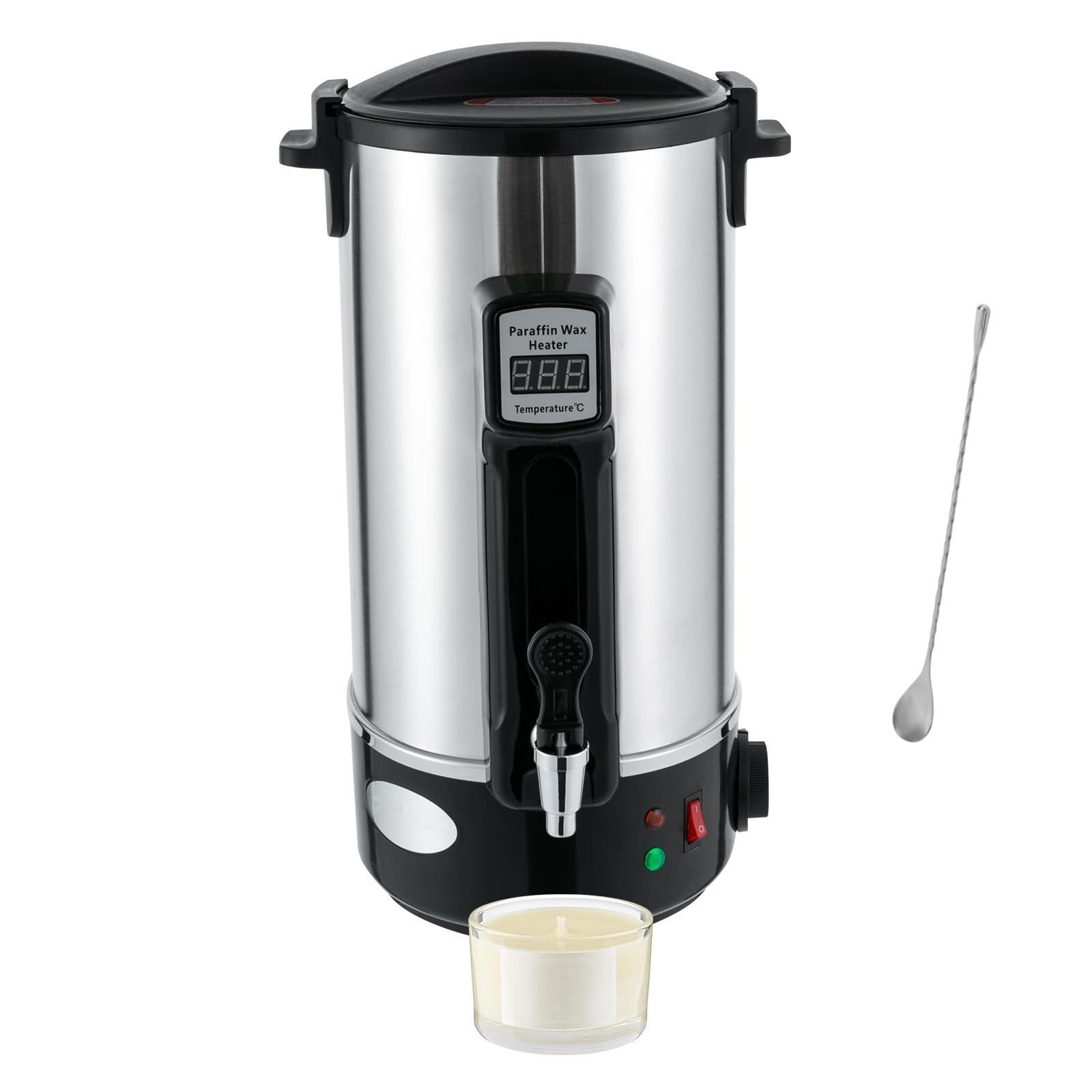 Fondeur de cire 10,8 l pour bougies 1100 W pour la fabrication de bougies Température 30-110 °C Grand pot de cire avec cuillère mélangeur