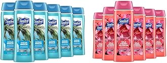 Suave Moisturizing Body Wash, with Ocean Breeze Scent and Vitamin E Extract & Moisturizing Body Wash, with Wild Cherry Blossom and Vitamin E Extract, No Parabens, No Phtahaltes