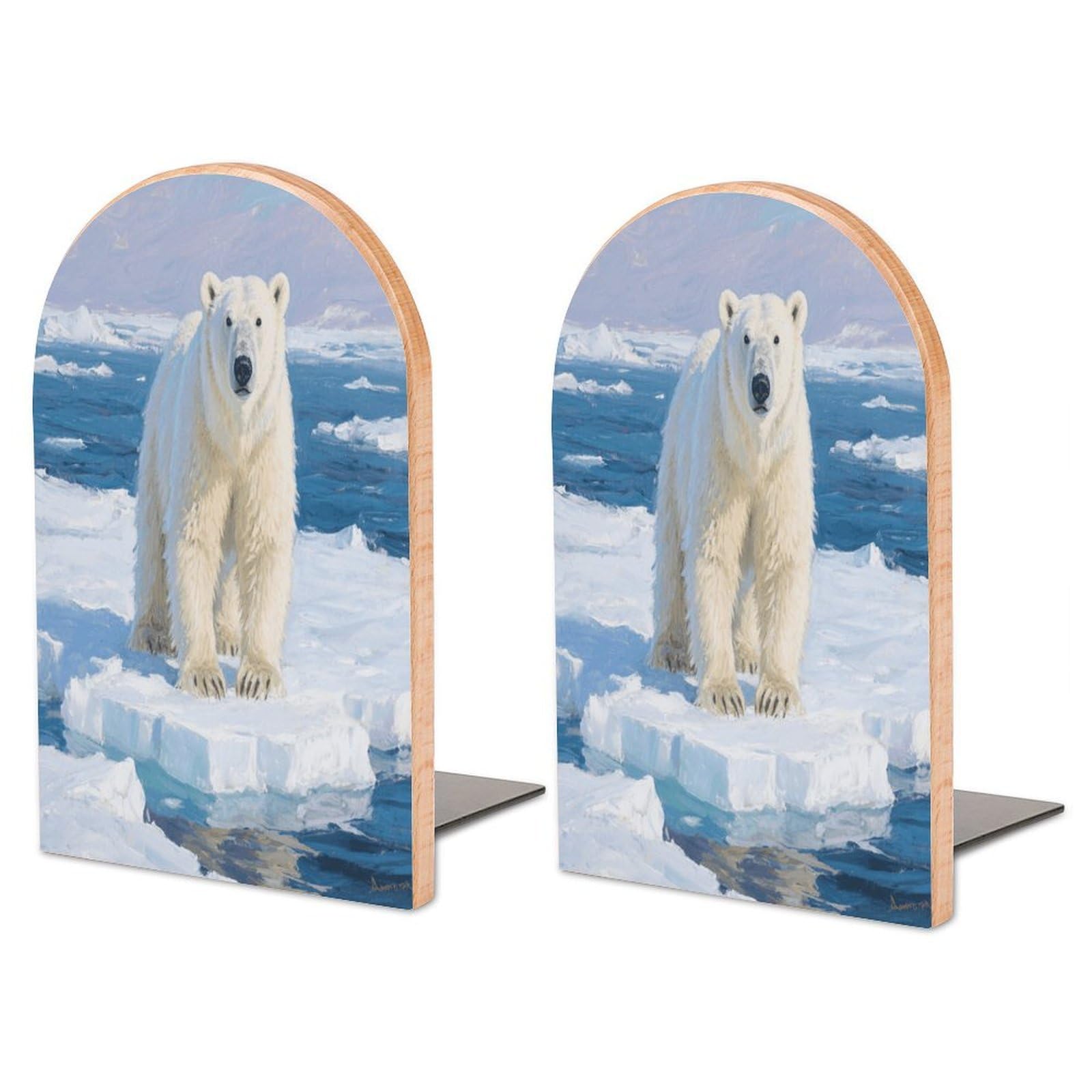 Sujetalibros antideslizante Arctic Polar Bear para evitar la caída de libros en la oficina