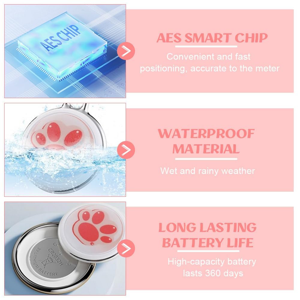 3 mini localizzatori GPS per cani e gatti, senza canone mensile, compatibile con iOS/Android, dispositivi di localizzazione in tutto il mondo, adatti per animali domestici o bagagli, dispositivi