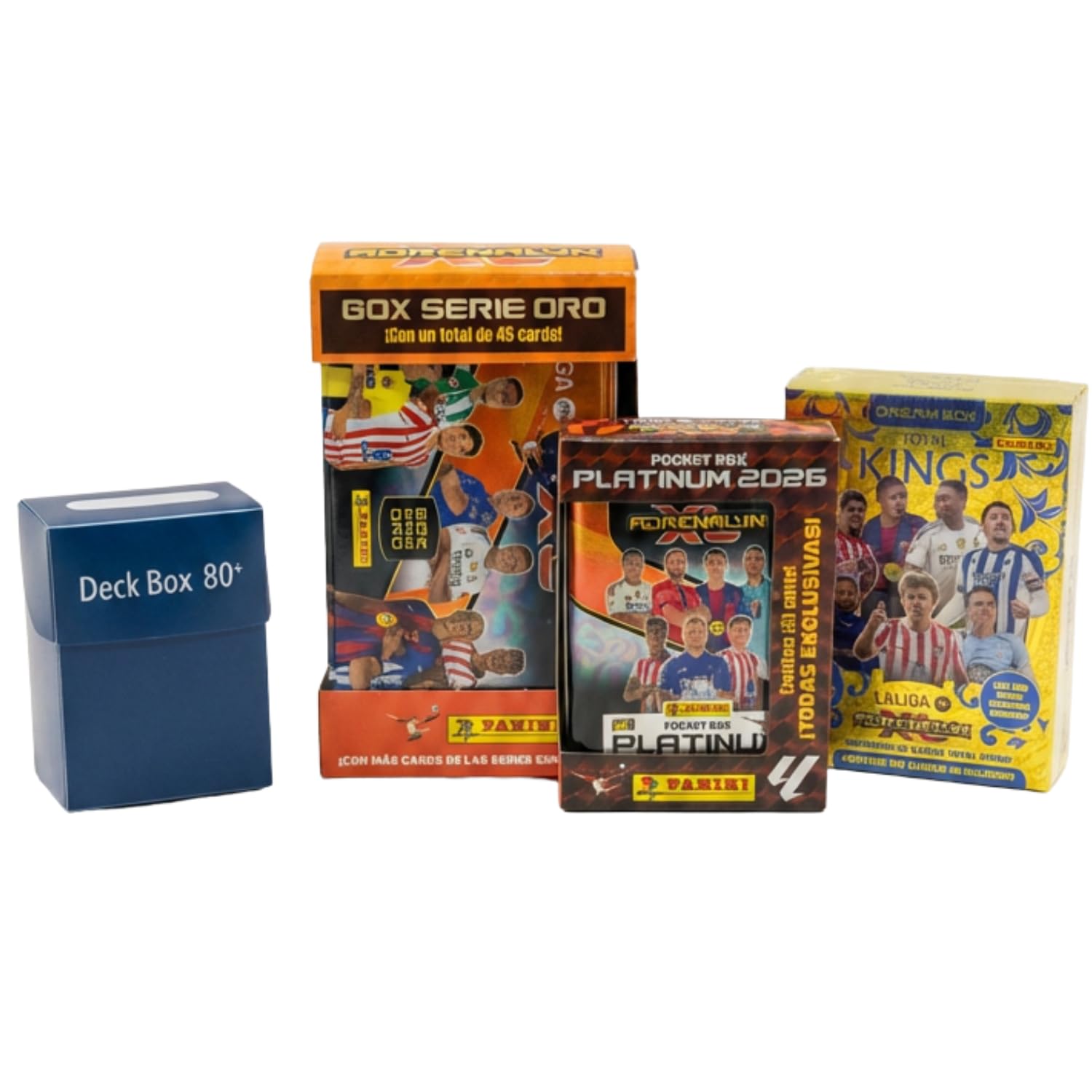 Panini Pack Coleccionista Adrenalyn XL LaLiga 2025-26, Box Serie Oro, Pocket Box Platinum 2026, Dream Box Total Kings y Deck Box