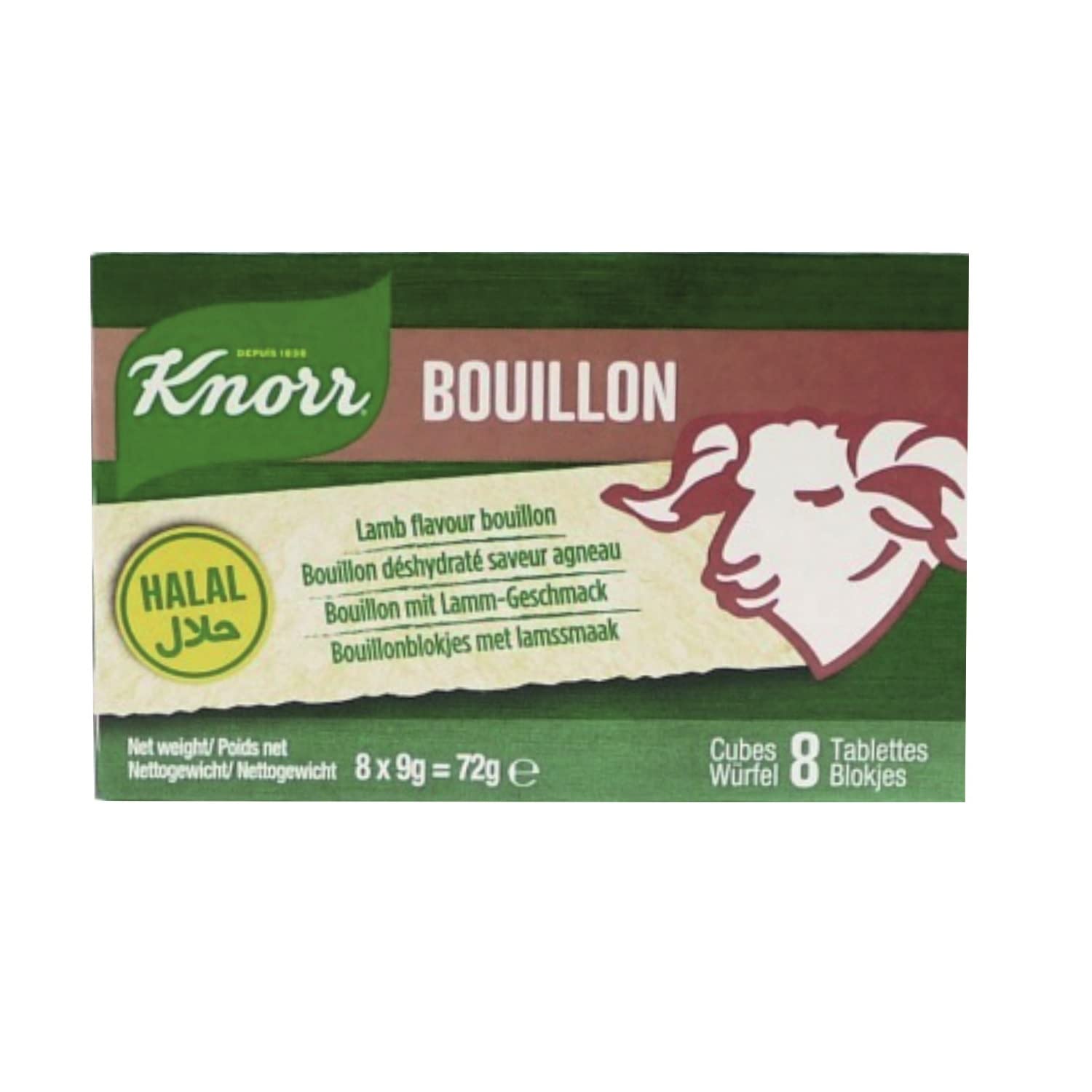 Buy Knorr Stocks Bouillon Lamb 2 Boxes of 72g with 8 Cubes Each, Halal