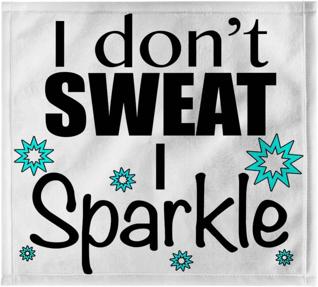 3dRose I Dont Sweat I Sparkle, Turquoise 22x30 Bath Hand Pool Towel