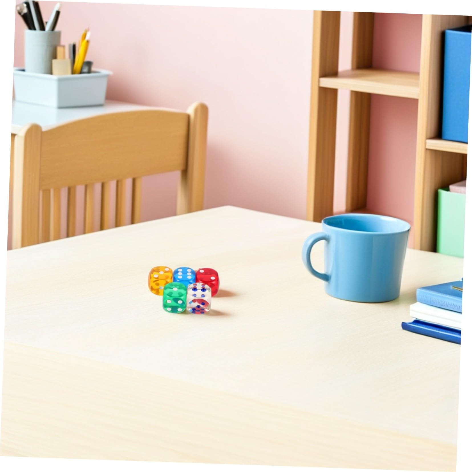 Beaupretty 20 Piezas Dados de Colores Translúcidos Puntos Dados Acrílicos Redondeados para Mesa Enseñanza Matemática Aula y Fiestas Festivas