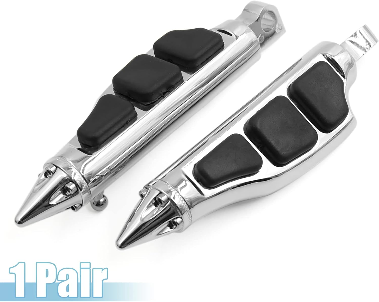 F FIERCE CYCLE 1 Pair 10mm Aluminum Aolly Motorcycle Rearsets Rear Set Footrest Footpeg Foot Rest Peg Bike Bicycle Cycling Black Silver Tone for Harley Davidson