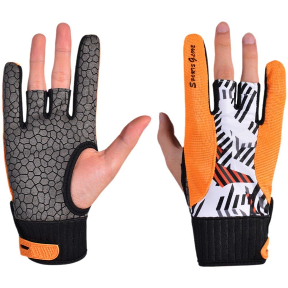 Hrippy 1 Pair Bowling Gloves Anti-slip Sports Gloves Semi Finger Bowling Mittens Right Hand Bowling Gloves Bowling Accessories