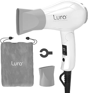 Foldable Travel Hair Dreyr Mini:Dual Voltage Small Lightweight Blow Dryer for International Travel,1200w Compact Hairdryer with Concentrator and Travel Bag(White)