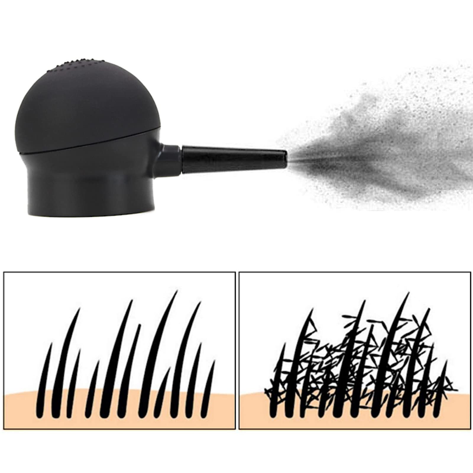 Maxter Fibre Capelli CASTANO MEDIO + Spray Applicatore + Borsa di Ricarica 100g - Polvere Volumizzante Capelli per Nascondere la Caduta dei Capelli e la Calvizie - Fibre Cotone per Capelli