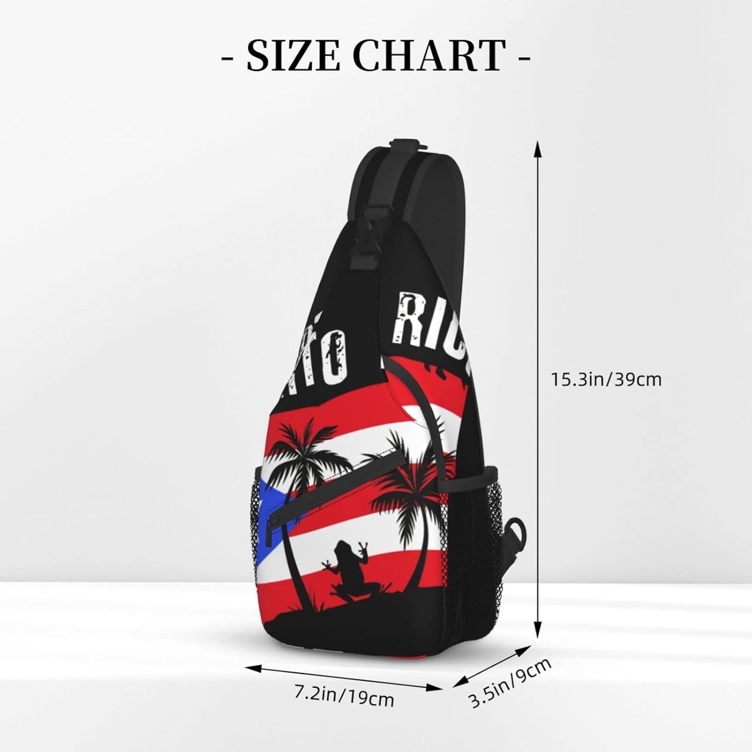 Puerto Rico Rican Flag Sling bag/Crossbody Backpack/Puerto Rican Shoulder Bag for Men For Women, Travel, Hiking, Work - Image 3