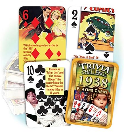Flickback 1938 Trivia Playing Cards: 85th Birthday or Anniversary Cards
